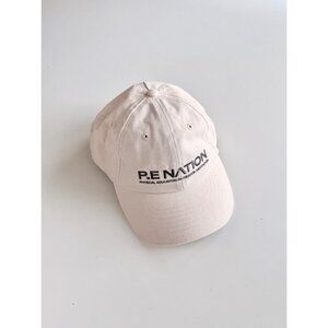 NWT P.E NATION Homage Pink Cotton Canvas Embroidered Baseball Cap Hat, One Size